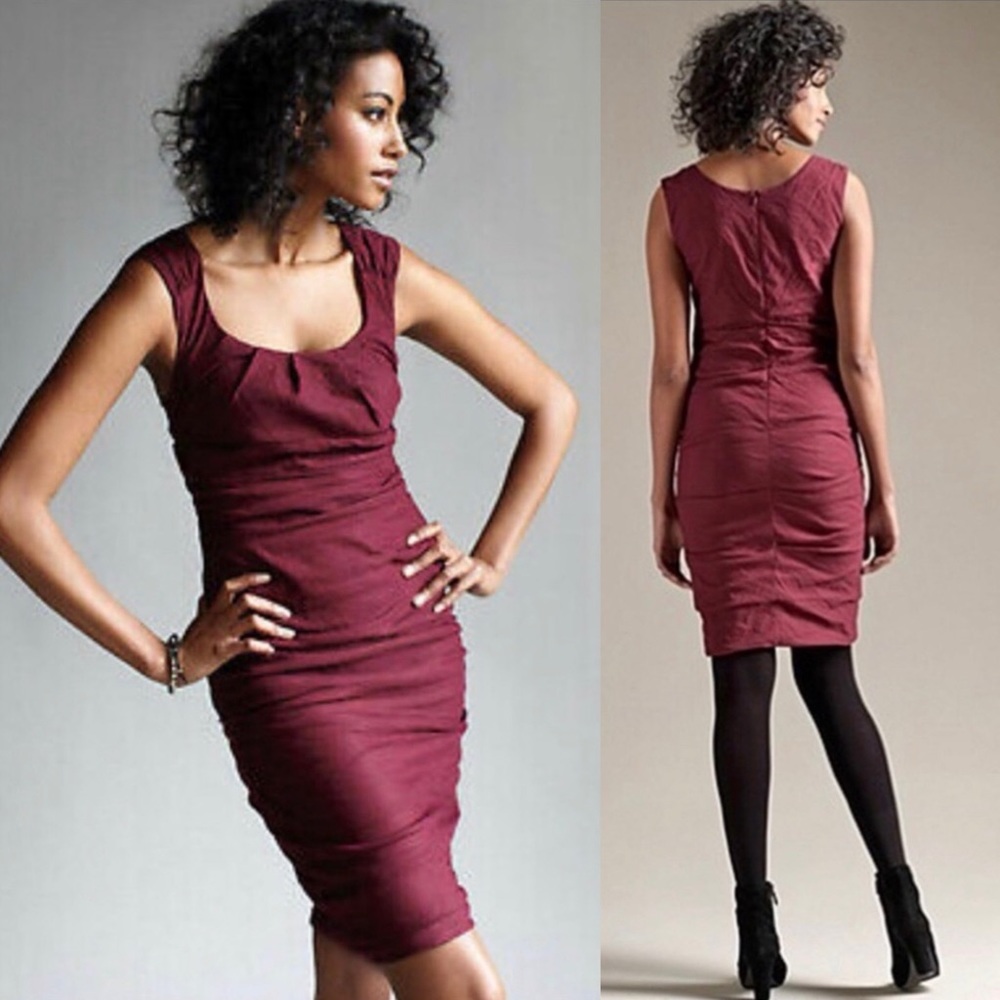 Eileen Fisher Ruched Sleeveless Sheath Dress In Black Size 4